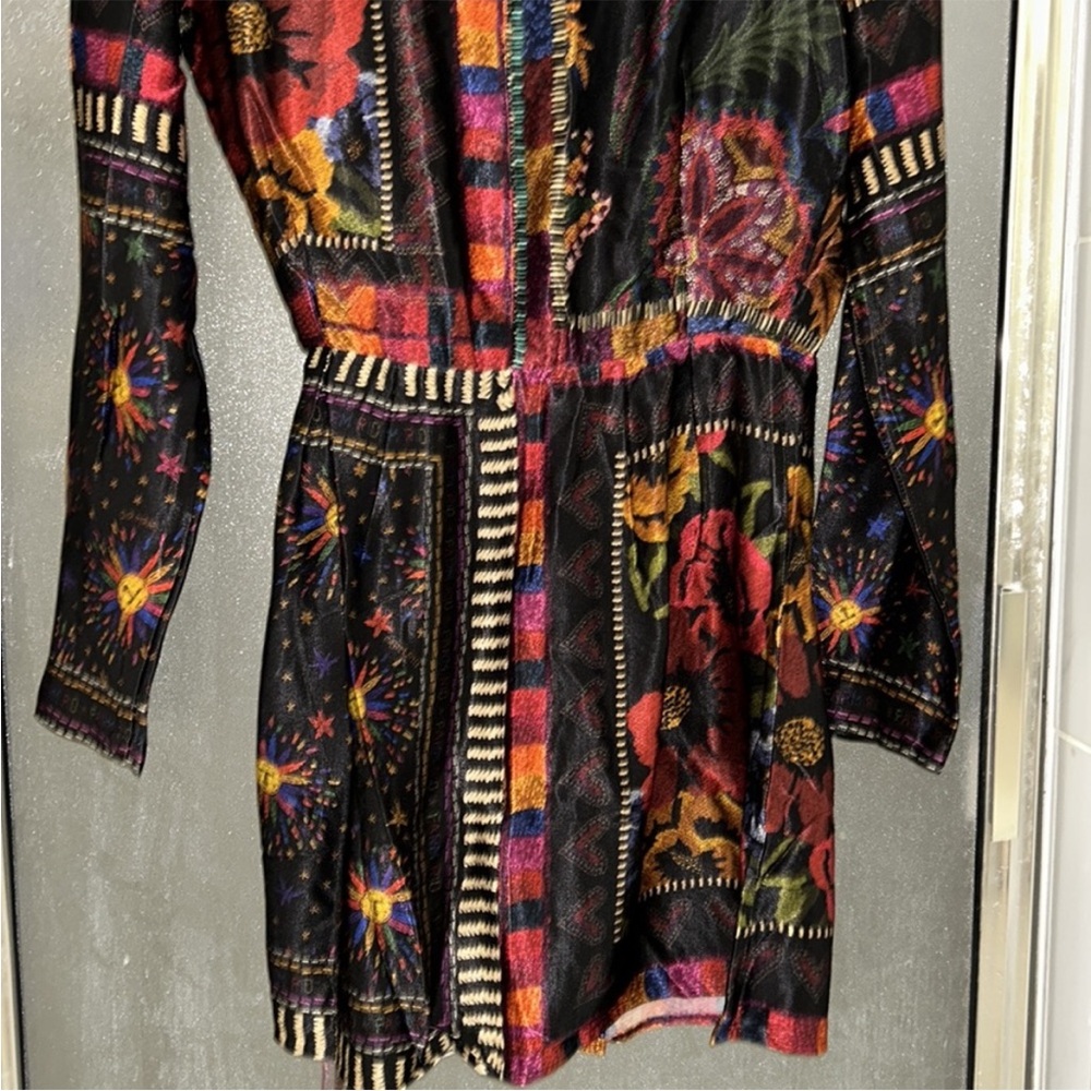 Farm Rio Black Mixed Scarves Mini Dress - Picture 11 of 14
